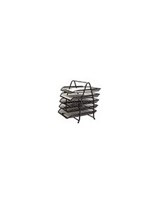 Bandeja sobremesa metalica q-connect kf18474 rejilla negro 5 bandejas movibles 350x275x375 mm