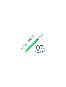 Boligrafo q-connect retractil kf14625 biodegradable verde tinta azul