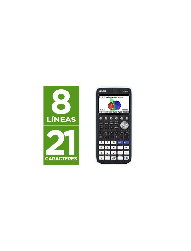 Calculadora casio fx-cg50 cientifica grafica 8 lineas 21 caracteres pantalla color 3d memoria 16 mb conexion usb