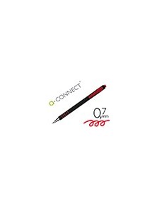 Boligrafo q-connect retractil con grip 0,7 mm color rojo