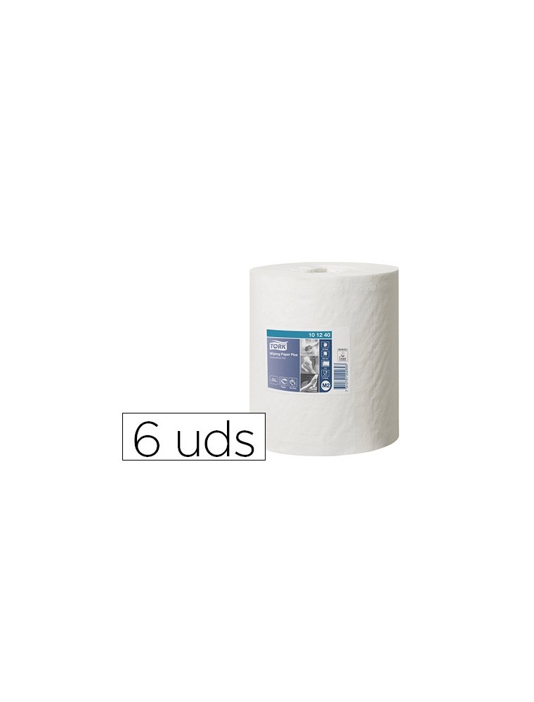 Papel secamanos tork extra ancho 215 mm largo 160 mt 2 capas para dispensador m2 paquete de 6 unidades