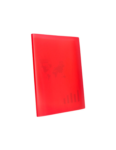 Carpeta liderpapel escaparate 47040 20 fundas polipropileno din a4 rojo translucido