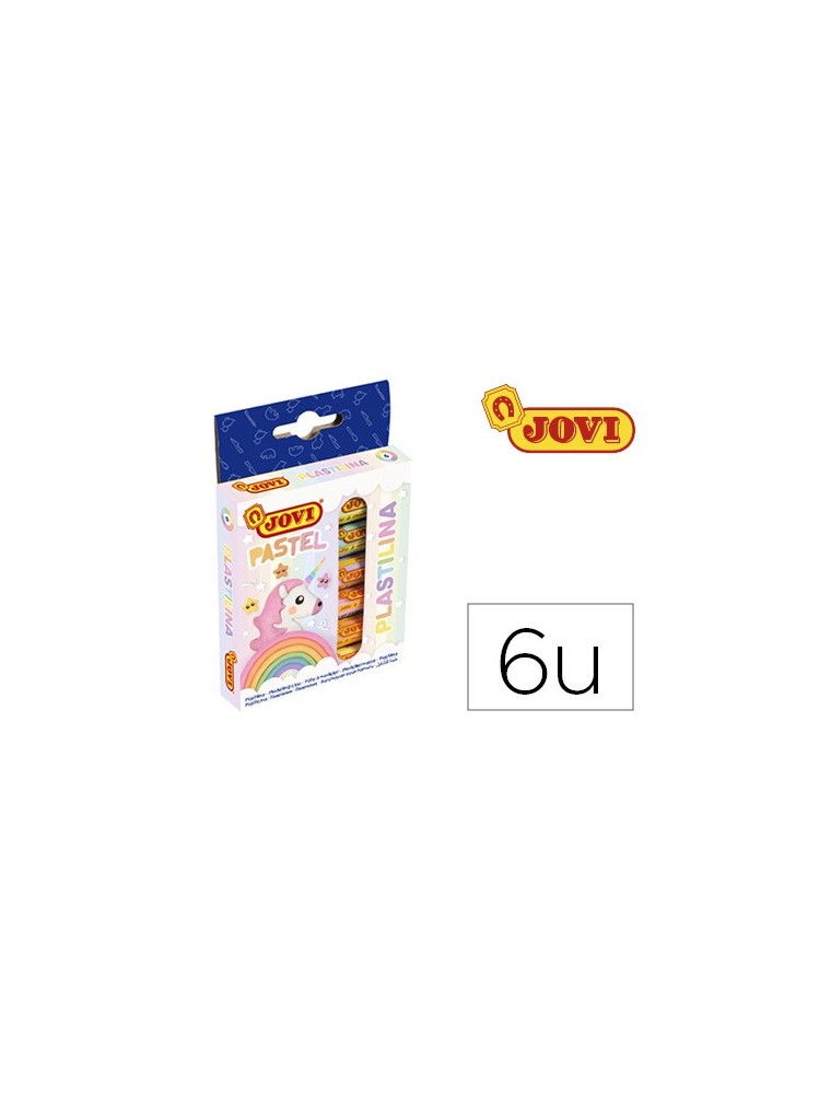 Plastilina jovi 90 estuche 6 barras colores pastel surtidos15 g