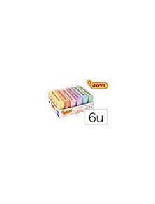 Plastilina jovi 70 tamaño pequeño caja de 6 unidades colores pastel surtidos 50g