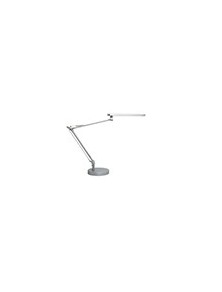 Lampara de escritorio unilux mambo led 5,6w doble brazo articulado abs y aluminio gris metalizado base 19 cm