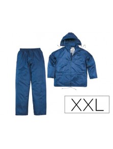 Conjunto de lluvia deltaplus 400 poliesterpvc azul marino talla xxl