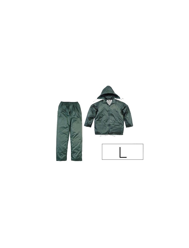 Conjunto de lluvia deltaplus 400 poliesterpvc verde talla l