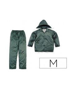 Conjunto de lluvia deltaplus 400 poliesterpvc verde talla m