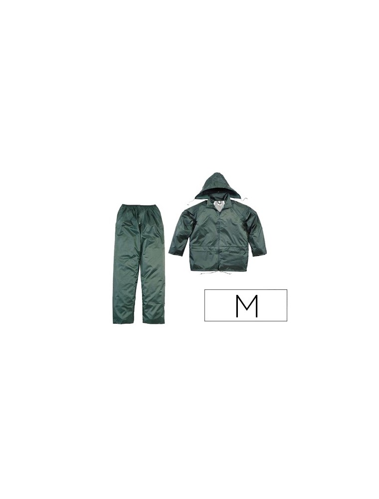 Conjunto de lluvia deltaplus 400 poliesterpvc verde talla m