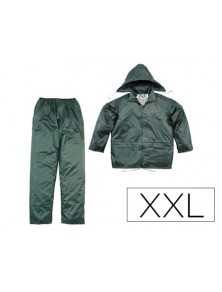 Conjunto de lluvia deltaplus 400 poliesterpvc verde talla xxl