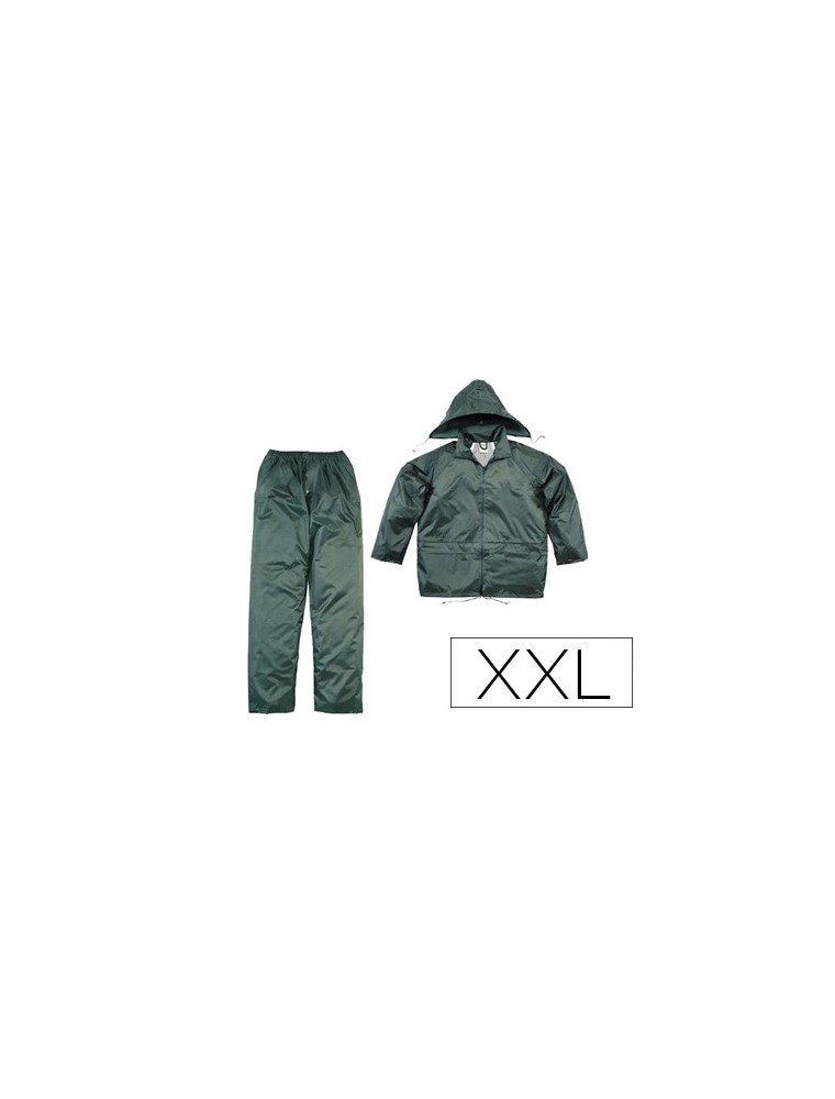 Conjunto de lluvia deltaplus 400 poliesterpvc verde talla xxl