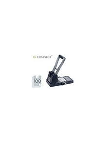 Taladrador q-connect kf18766 negro 2 taladros abertura 10 mm capacidad 270 hojas