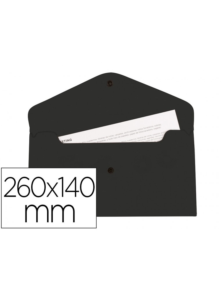 Carpeta liderpapel dossier broche polipropileno tama o sobre americano 260x140 mm negro opaco