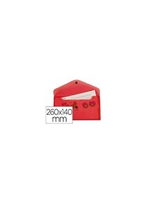 Carpeta liderpapel dossier broche polipropileno tamaño sobre americano 260x140 mm rojo translucido