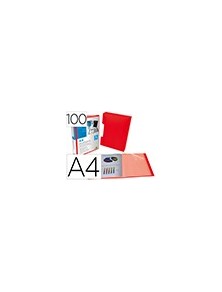 Carpeta liderpapel personaliza 100 fundas polipropilenodin a4 rojo translucido con cajetin