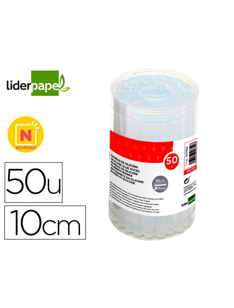 Barra termofusible liderpapel de 7 mm de diametro x 100 mm de alto caja de 50 unidades