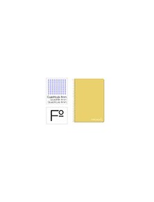 Cuaderno espiral liderpapel folio witty tapa dura 80h 75gr cuadro 4mm con margen color amarillo