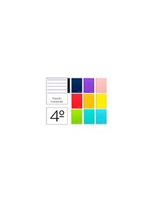 Cuaderno espiral liderpapel cuarto witty tapa dura 80h 75gr rayado horizontal 8mm con margen colores surtidos