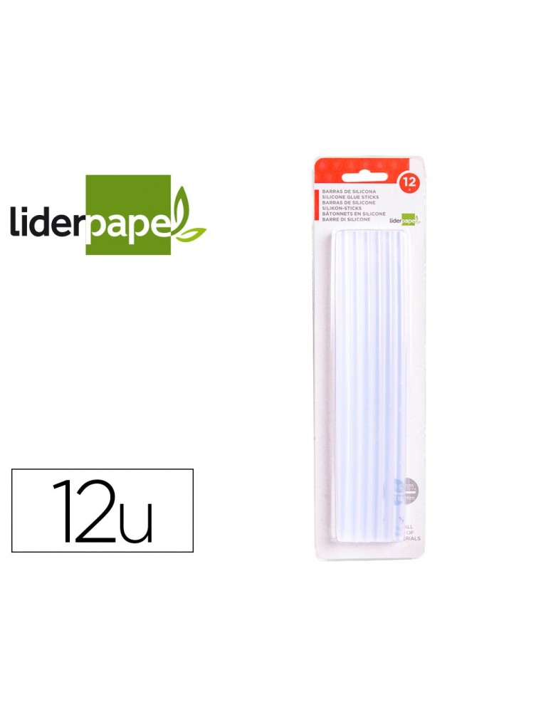 Barra termofusible liderpapel 7 mm de diametro x 200 mm de alto blister de 12 unidades