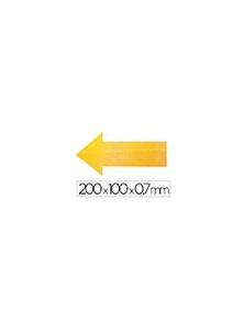 Simbolo adhesivo durable pvc forma de flecha para delimitacion suelo amarillo 200x100x0,7 mm pack de 10