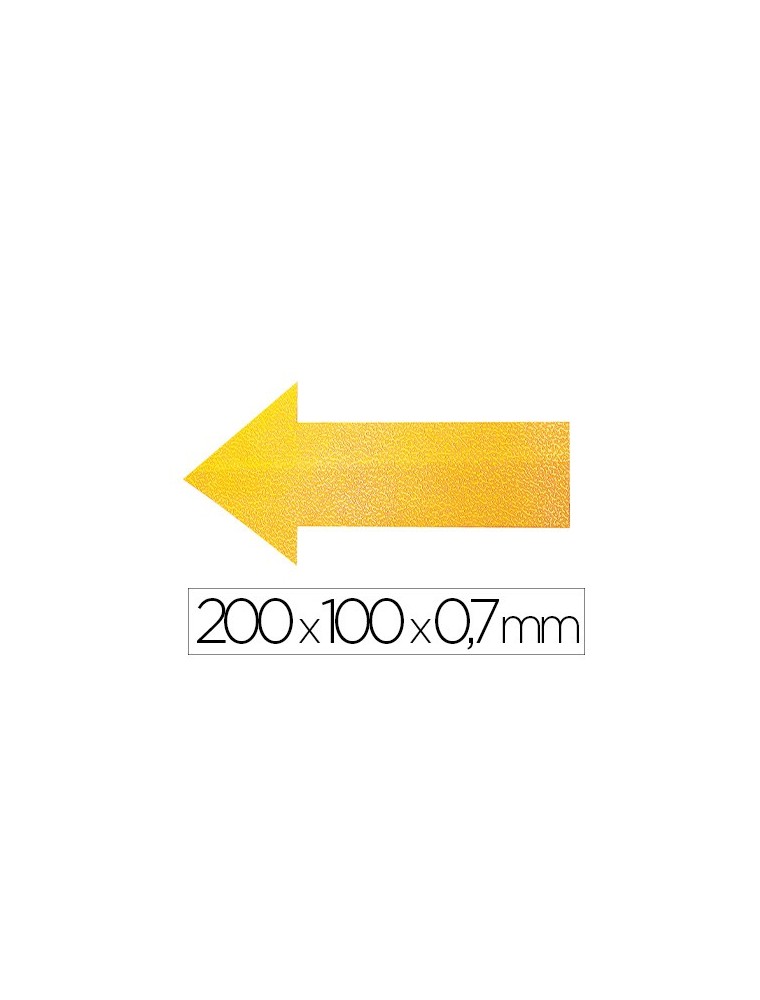 Simbolo adhesivo durable pvc forma de flecha para delimitacion suelo amarillo 200x100x0,7 mm pack de 10