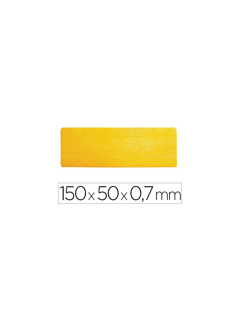 Simbolo adhesivo durable pvc forma de linea para delimitacion suelo amarillo 150x50x0,7 mm pack de 10