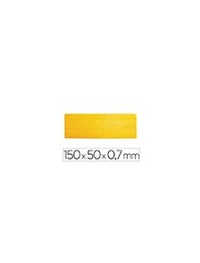 Simbolo adhesivo durable pvc forma de linea para delimitacion suelo amarillo 150x50x0,7 mm pack de 10