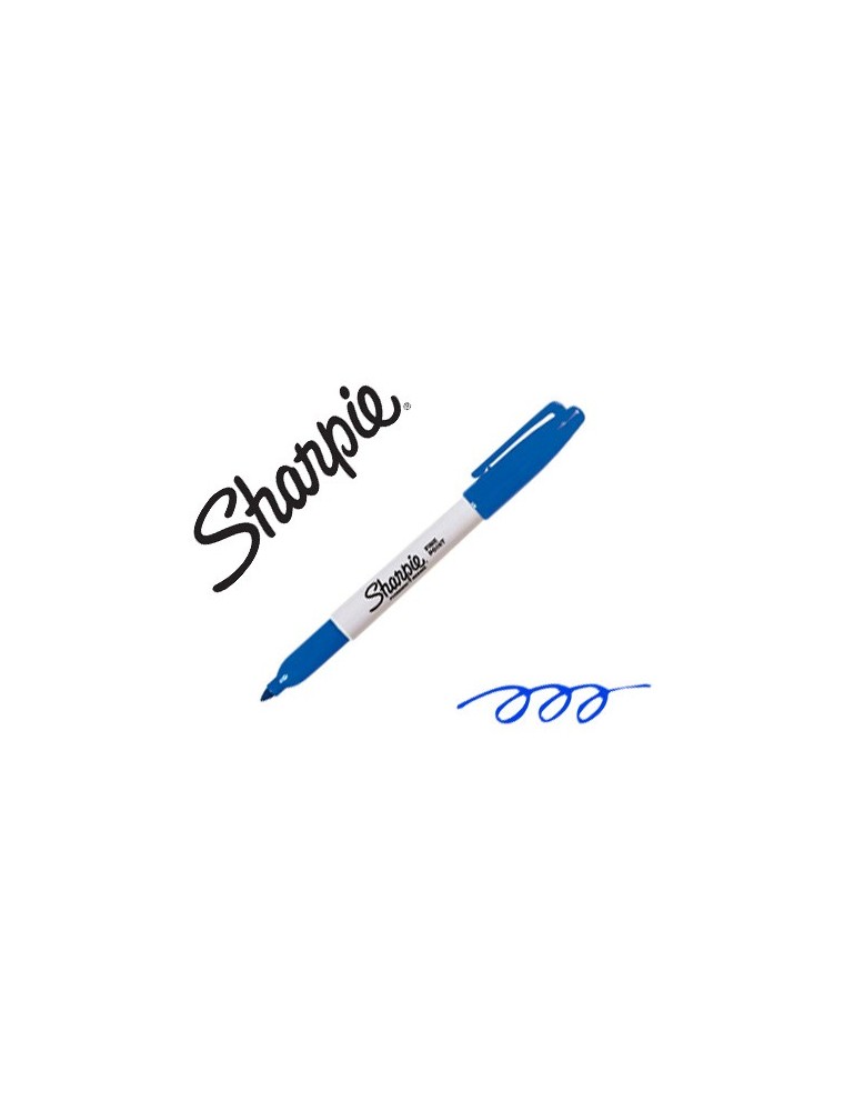 Rotulador sharpie permanente punta fina azul