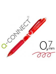 Boligrafo q-connect retractil borrable 0,7 mm color rojo