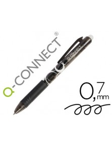 Boligrafo q-connect retractil borrable 0,7 mm color negro