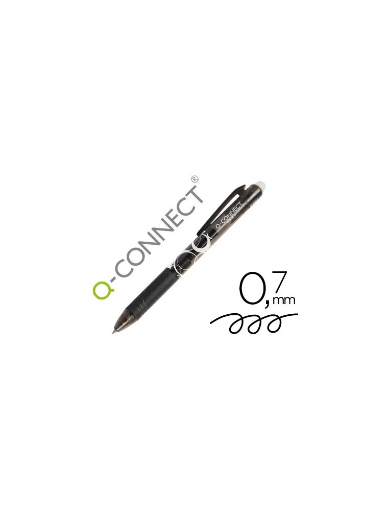 Boligrafo q-connect retractil borrable 0,7 mm color negro