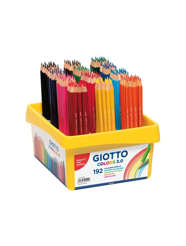 Lapices de colores giotto colors 3.0 mina 3 mm scholpack de 192  unidades colores surtidos