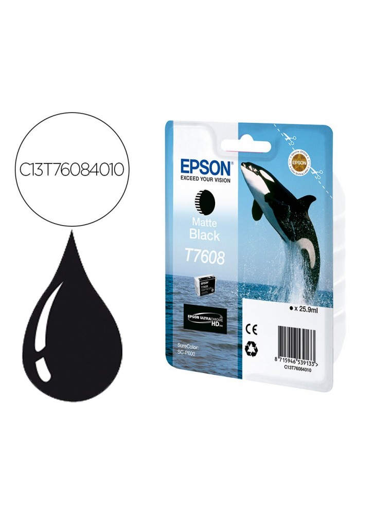 Epson Cartucho Inyeccion Tinta Negro Mate 259 Ml Para Epson Surecolor Sc-P600