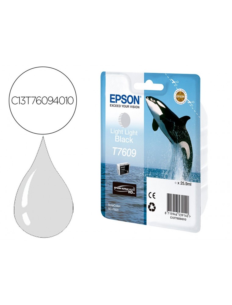 Epson Cartucho Inyeccion Tinta Gris Claro 259 Ml Para Epson Surecolor Sc-P600