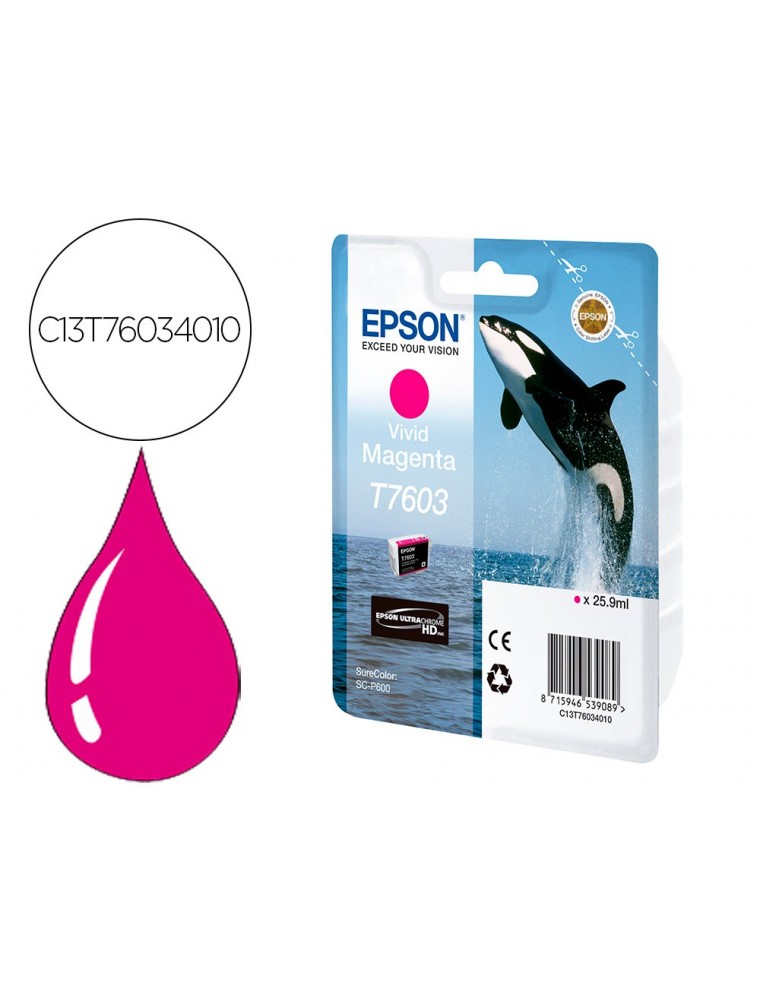 Epson Cartucho Inyeccion Tinta Magenta 259 Ml Para Epson Surecolor Sc-P600