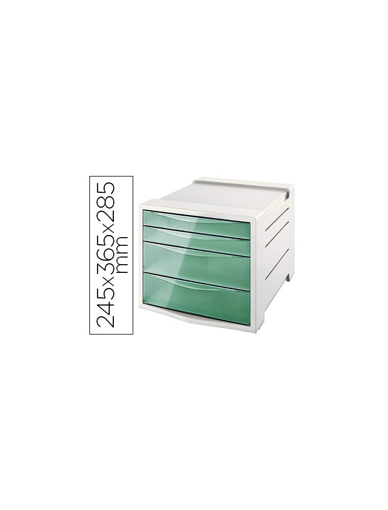 Fichero cajones de sobremesa esselte colour ice plastico 4 cajones color verde 245x365x285 mm