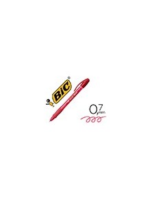 Boligrafo bic gelocity illusion borrable rojo punta de 0,7 mm