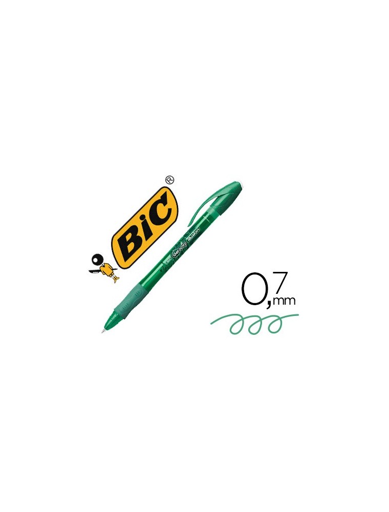 Boligrafo bic gelocity illusion borrable verde punta de 0,7 mm