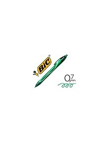 Boligrafo bic gelocity quick dry retractil tinta gel verde punta de 0,7 mm