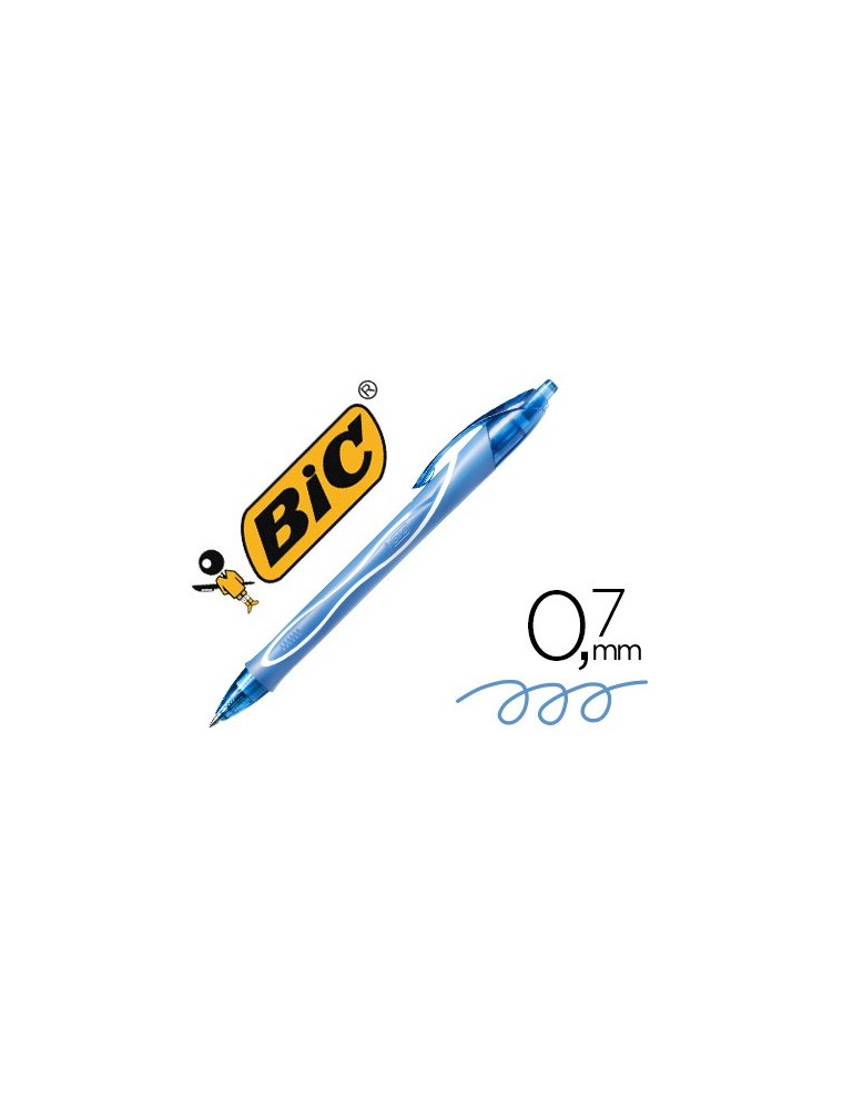 Boligrafo bic gelocity quick dry retractil tinta gel turquesa punta de 0,7 mm