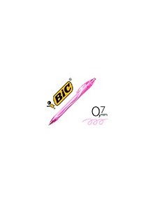 Boligrafo bic gelocity quick dry retractil tinta gel rosa punta de 0,7 mm