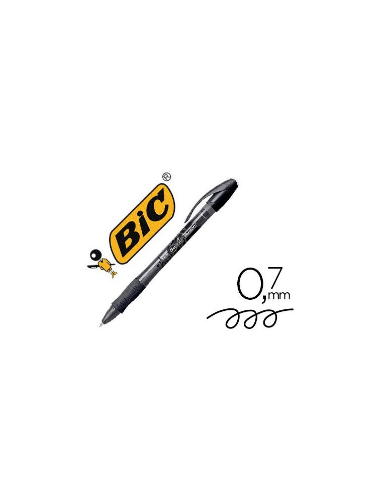 Boligrafo bic gelocity illusion borrable negro punta de 0,7 mm