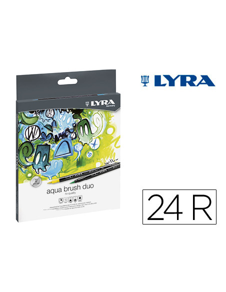 Rotulador lyra aqua brush duo caja de 24 colores