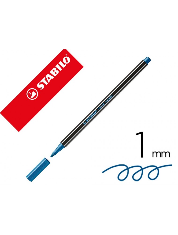 Rotulador stabilo acuarelable pen 68 metalico azul 1 mm