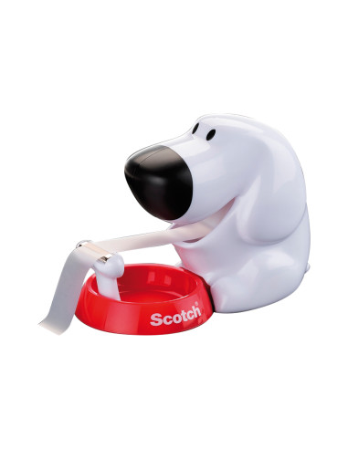 Portarrollo sobremesa scotch doggy 8,9 mt x 19 mm incluye rollo de cinta adhesiva magic