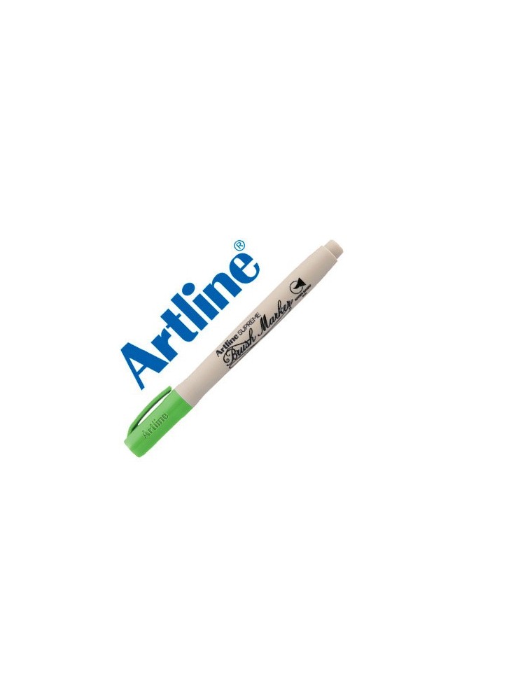 Rotulador artline supreme brush pintura base de agua punta tipo pincel trazo variable verde amarillento