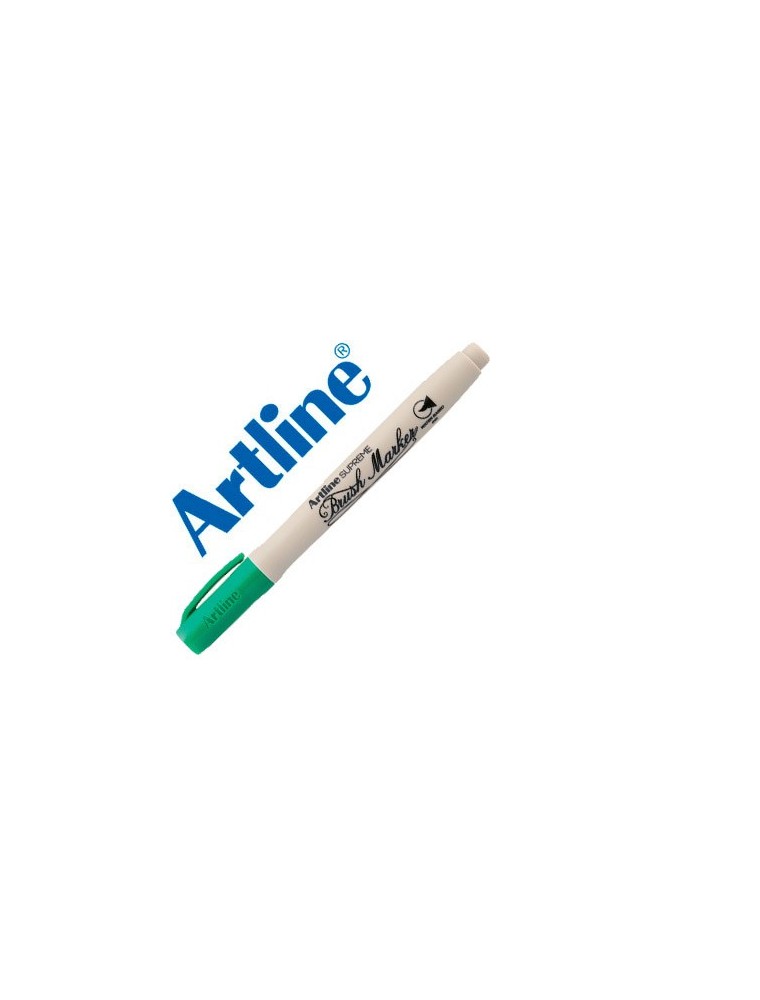 Rotulador artline supreme brush pintura base de agua punta tipo pincel trazo variable verde