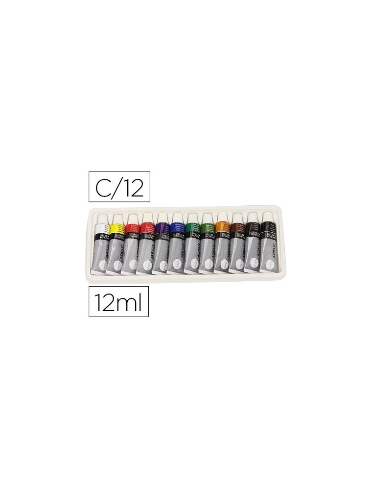 Pintura acrilica daler rowney simply caja de 12 colores surtidos tubo de 12 ml