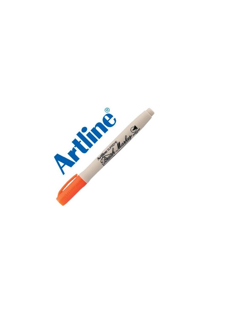 Rotulador artline supreme brush pintura base de agua punta tipo pincel trazo variable naranja