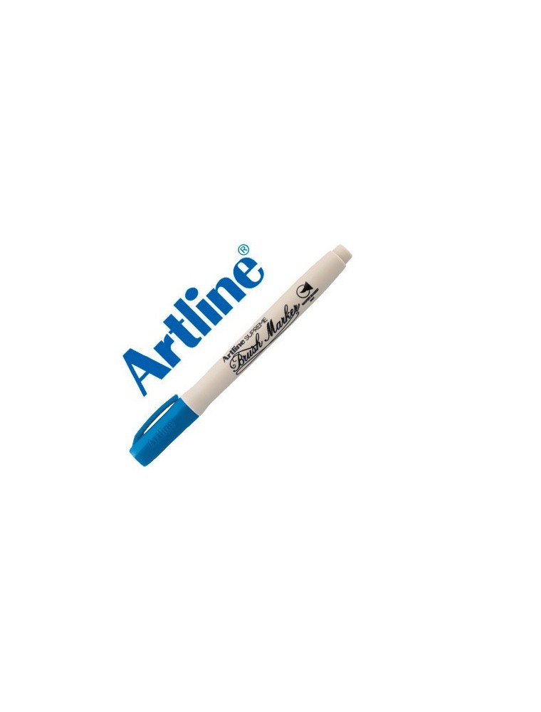 Rotulador artline supreme brush pintura base de agua punta tipo pincel trazo variable azul